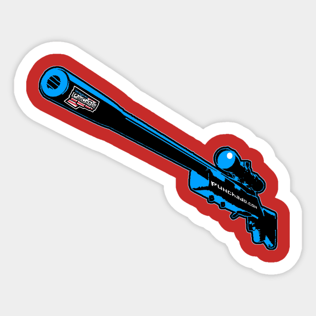 Punchado Sniper Rifle Blank Text, v. Code Light Blue Sticker by punchado